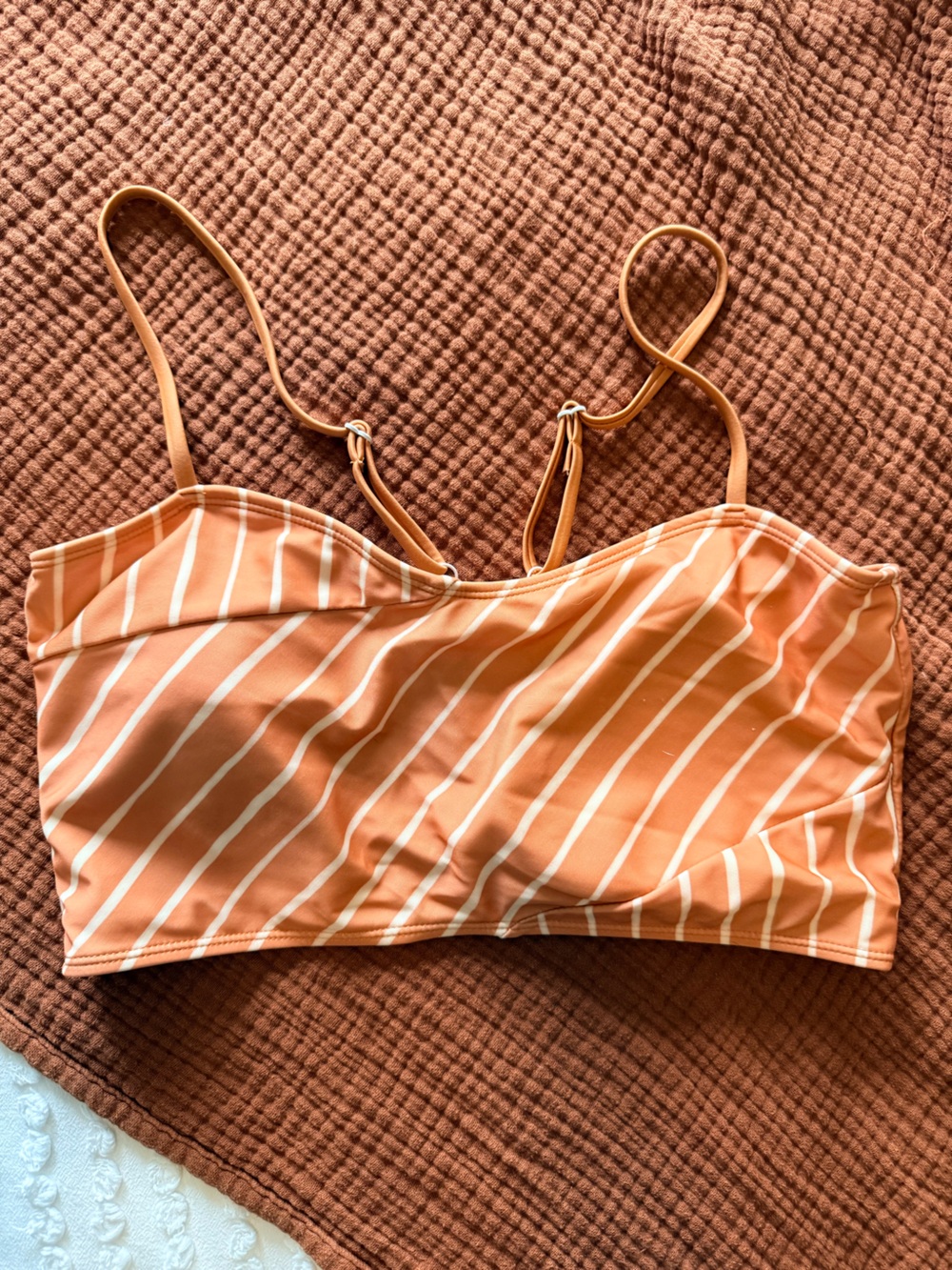 Orange and White Striped longline Top